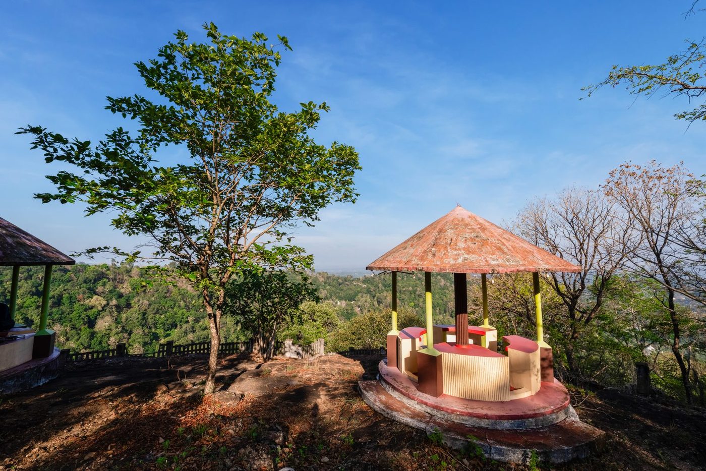 Hilltop Viewpoint And Gazebo Overlooking The Valley