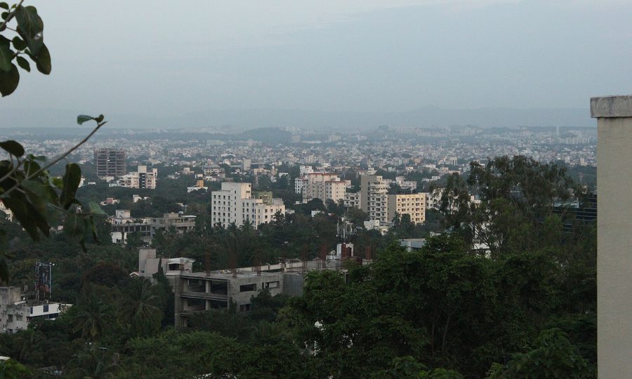 Pune city view from the surrounding hills