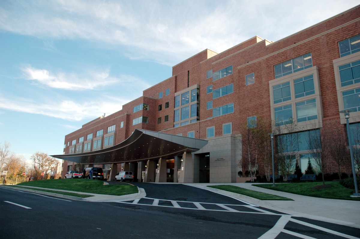 Modern hospital corridor