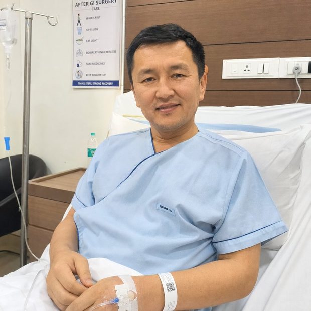 Mr. Nurlan Karimov From Kyrgyzstan After Robotic Pancreatic Surgery In India